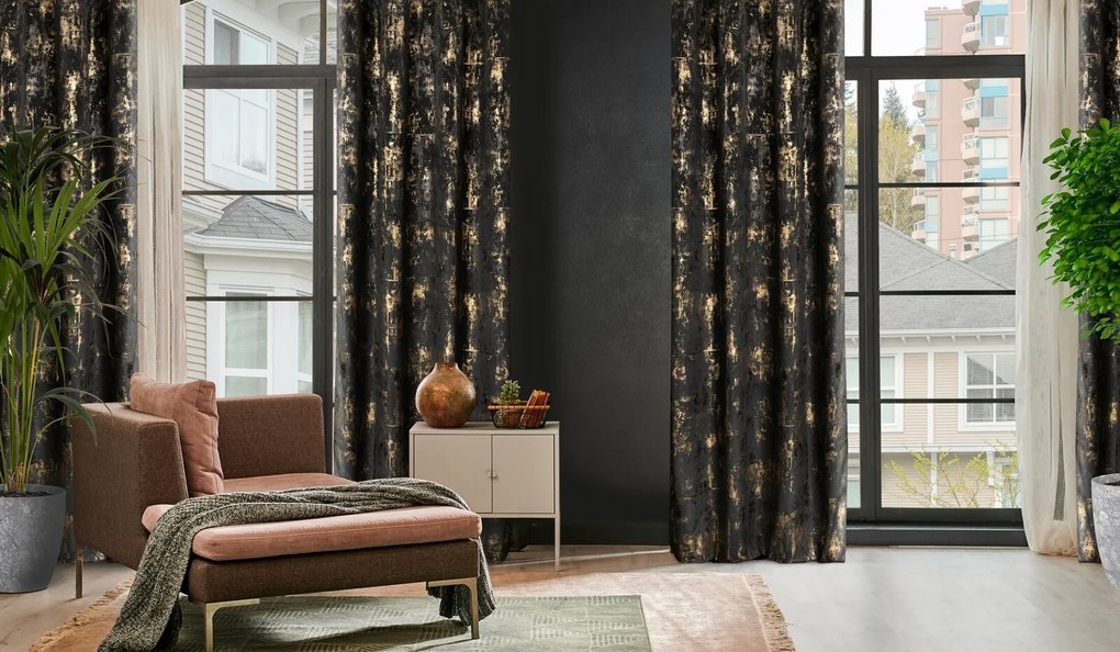 ZATEMŇOVACÍ ZÁVES NA KRÚŽKOCH TONIA 140X250 CM ČIERNA