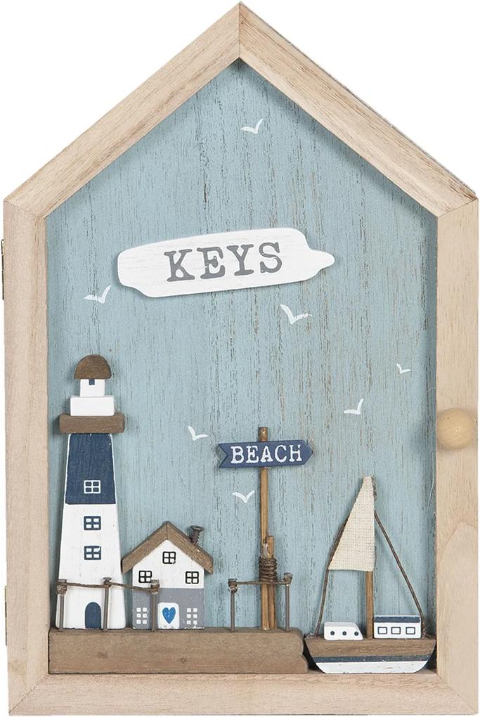 Drevená skrinka na kľúče Beach keys - 18 * 6 * 28 cm