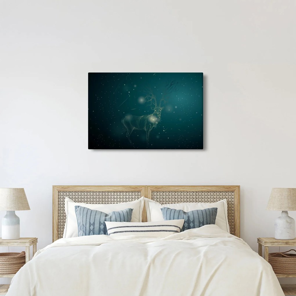 Obraz - Magický jeleň v noci (90x60 cm)