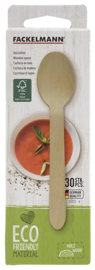 Súprava 30 drevených lyžíc Fackelmann Nature