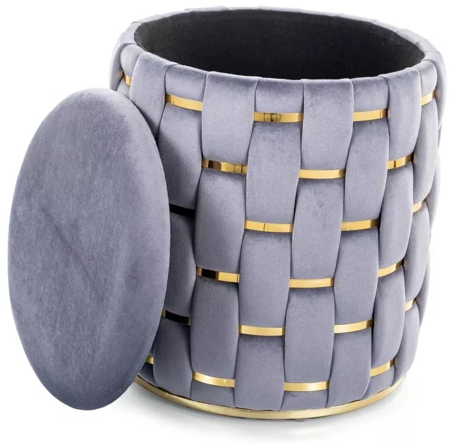Taburet Bargino Velvet, sivá