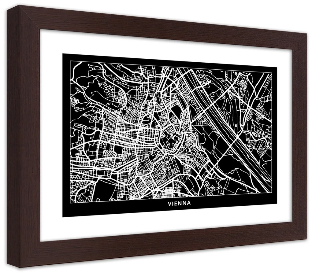 Gario Plagát Plán mesta Viedeň Farba rámu: Bez rámu, Rozmery: 45 x 30 cm