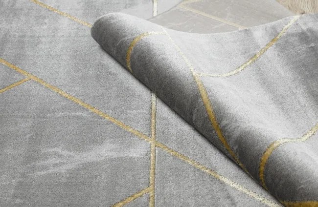 Koberec EMERALD exkluzívny 1012 glamour, styl geometrický, marmur sivý / zlatý