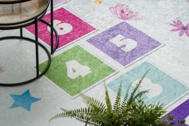 Detský koberec protišmykový BAMBINO 1075 Triedy, čísla zelený