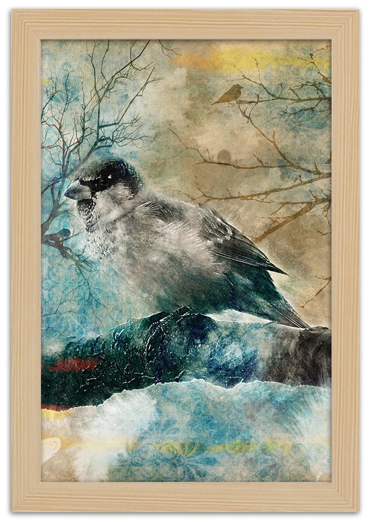 Gario Plagát Vrabec na konári Farba rámu: Bez rámu, Rozmery: 20 x 30 cm