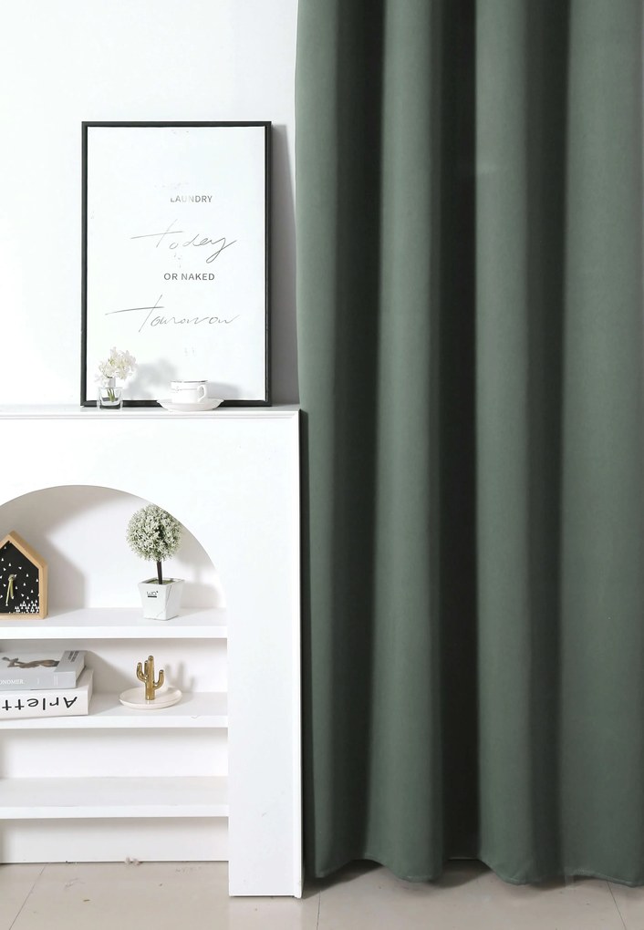 Sivozelený záves OXFORD 140x250 cm Zavesenie: Kovové krúžky