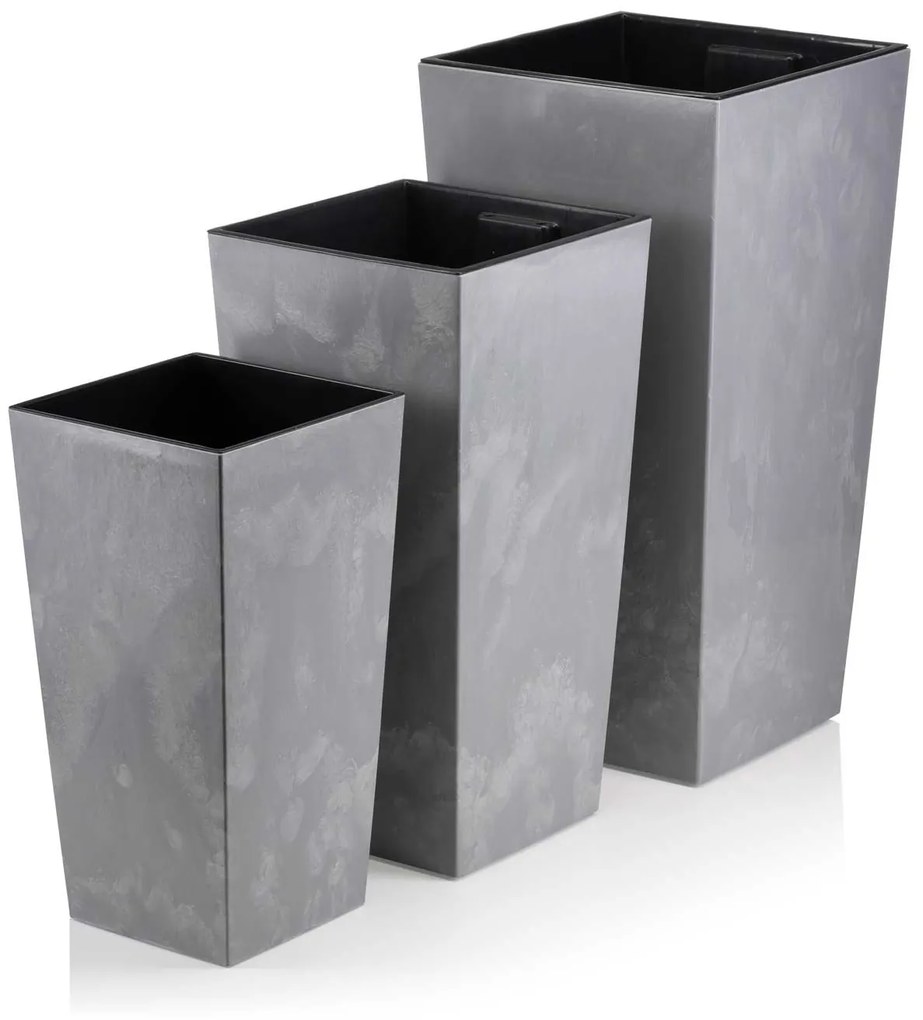 Súprava 3 kvetináčov PORTO sivý betón
