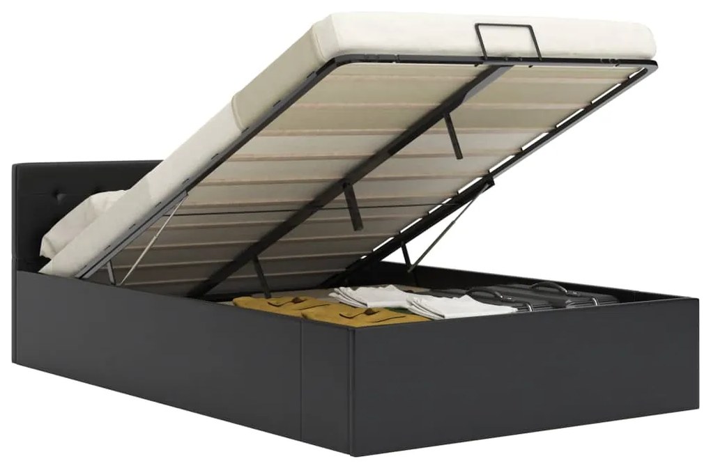 vidaXL Hydraulický posteľný rám+úložný priestor, umelá koža 120x200 cm