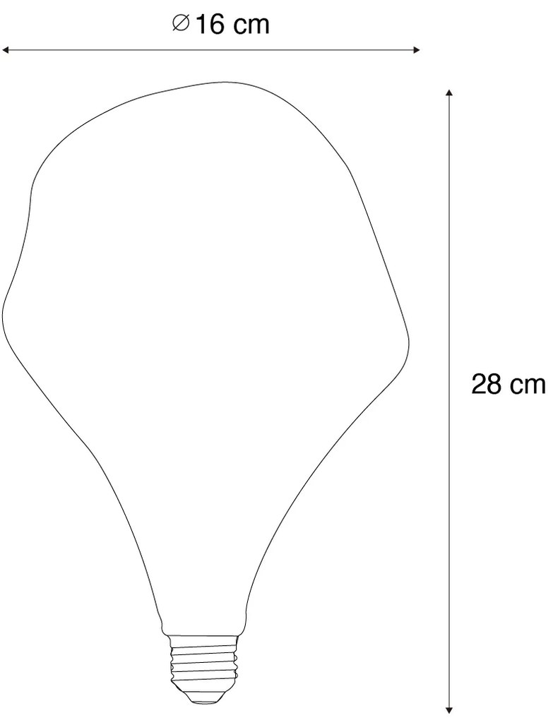 E27 Stmievateľná LED žiarovka so špirálovým vláknom PS160 jantárová 6W 340 lm 1800K