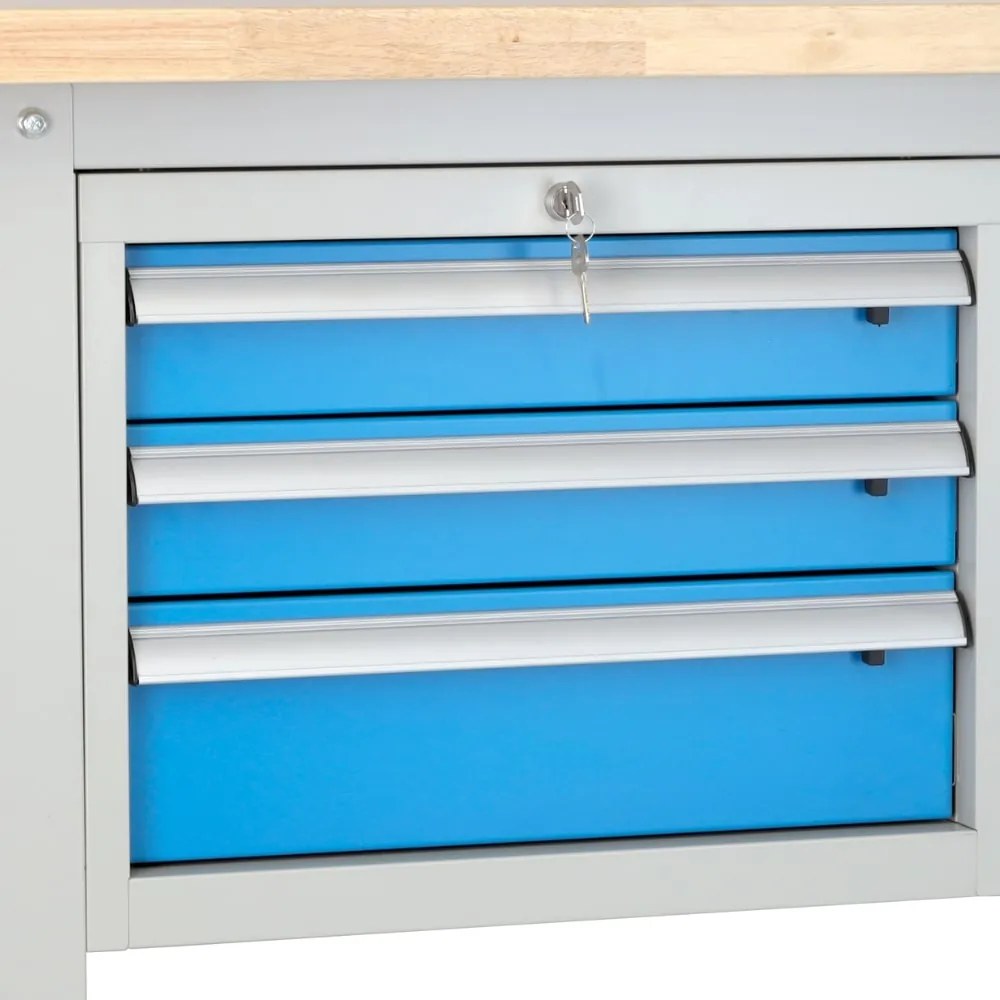 Dielenský stôl Solid OAK-31, 180 cm, 2 závesné boxy, dub