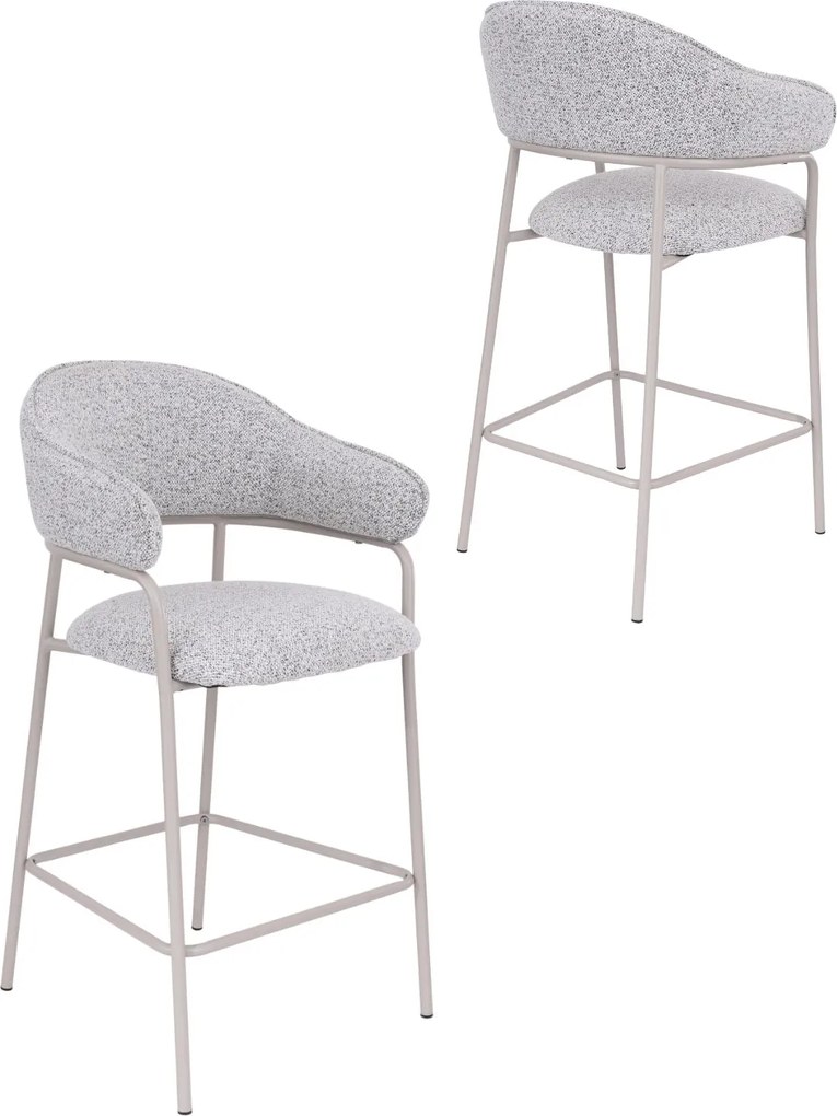Barová stolička s opierkou na nohy Livia, sivá/kašmír