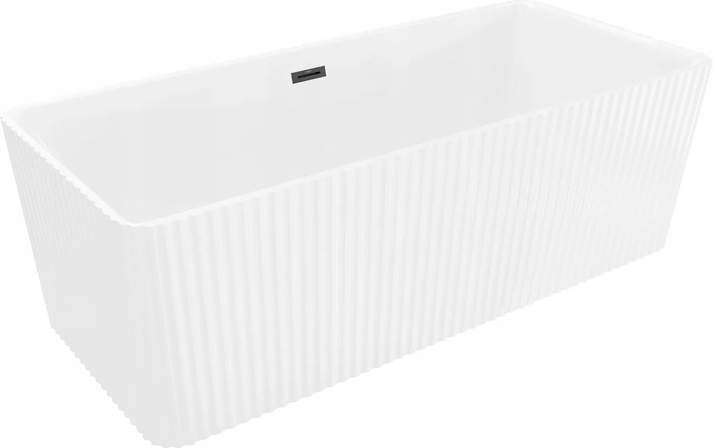 Voľne stojaca vaňa Mexen Nila 170x75 cm biela/čierna, ryhovaná