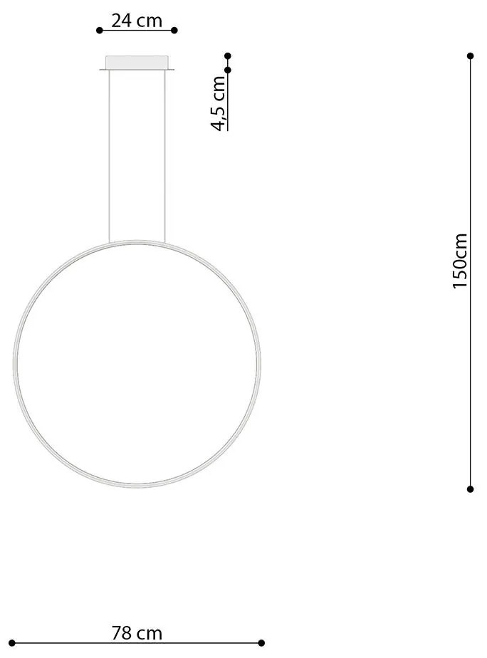 Závesné LED svietidlo Rio 78, 1x LED 50w, 3000k, g