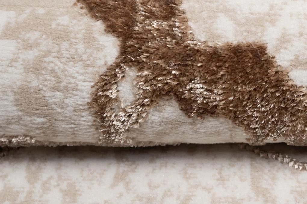 Štýlový interiérový koberec béžovo hnedej farby