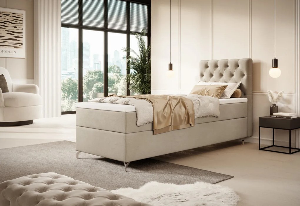 Čalúnená posteľ boxspring FESTER - monolith 97 / ľavá / 90x200