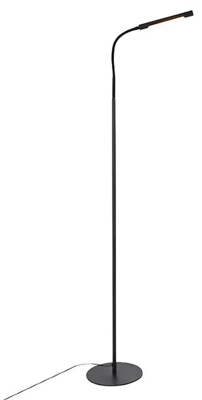 Dizajnová stojaca lampa čierna vrátane LED s dotykovým stmievačom - Palka