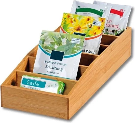 Kesper Bambusový organizér na korenie vrecúškové korenie, polievky, pudingy MARIE, 15x10x35