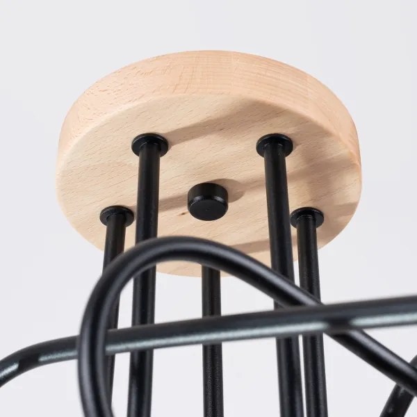 Sollux SL.1478 - Prisadený luster EMBER 5xE27/15W/230V čierna/béžová/buk