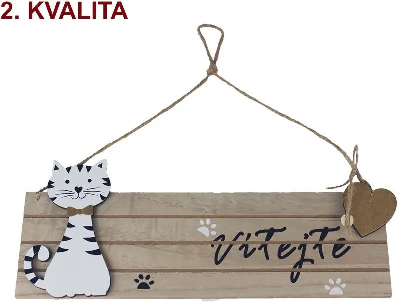 Ceduľa s mačkou - Vítejte 2. akosť D5070