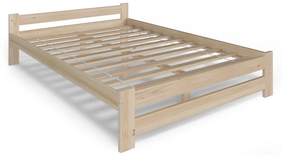 Posteľ z masívu HERA + pěnový matrac DE LUX 14 cm + rošt ZADARMO, 180x200, biela