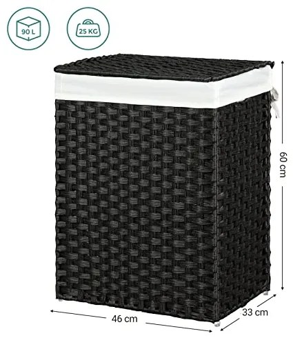 Kôš na prádlo z umelého ratanu, 60x46x33cm