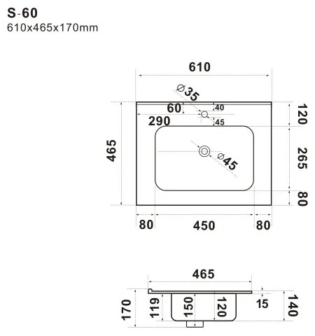 BATH DELUXE 06-060-27-11-00 - Zapustené umývadlo LILLESNAD 61x46 cm keramika/biela