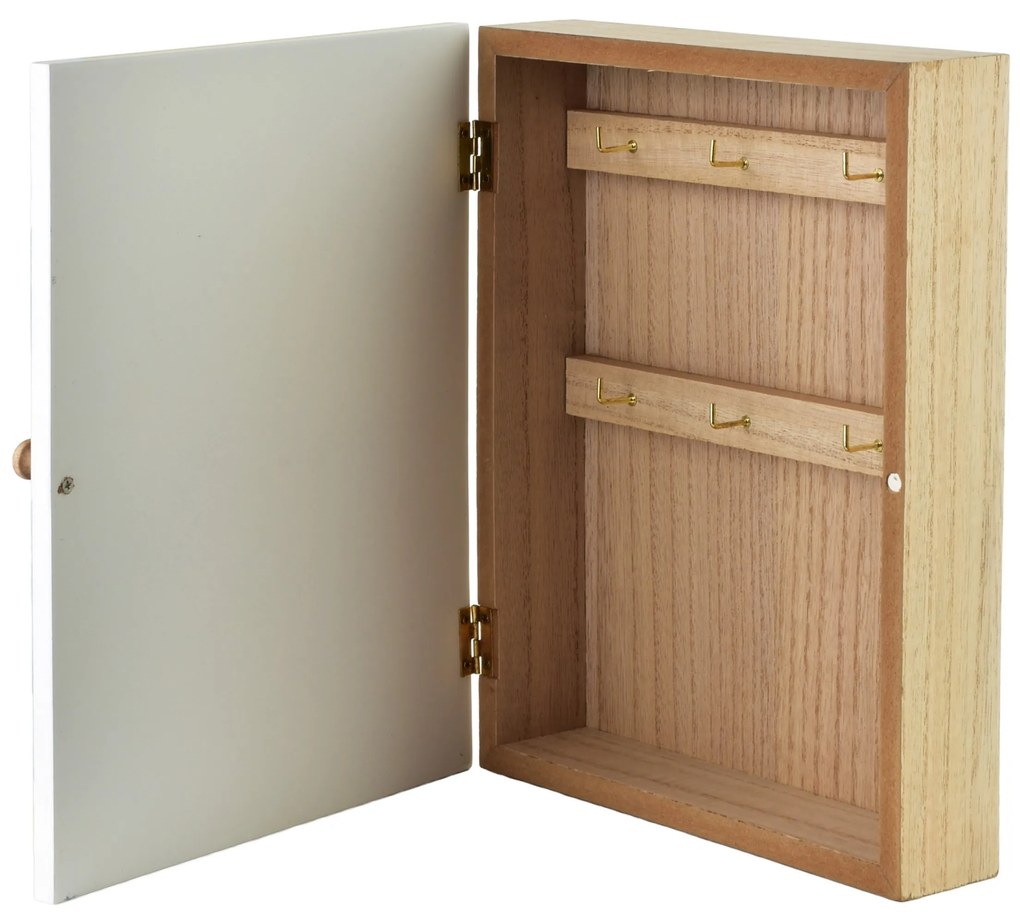 Skříňka na klíče STACY Leaf 26x20 cm hnědá/modrá