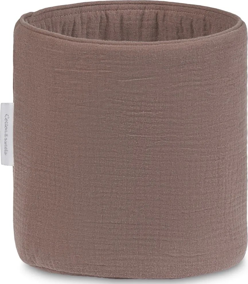 Mušelínový úložný košík čokoládová