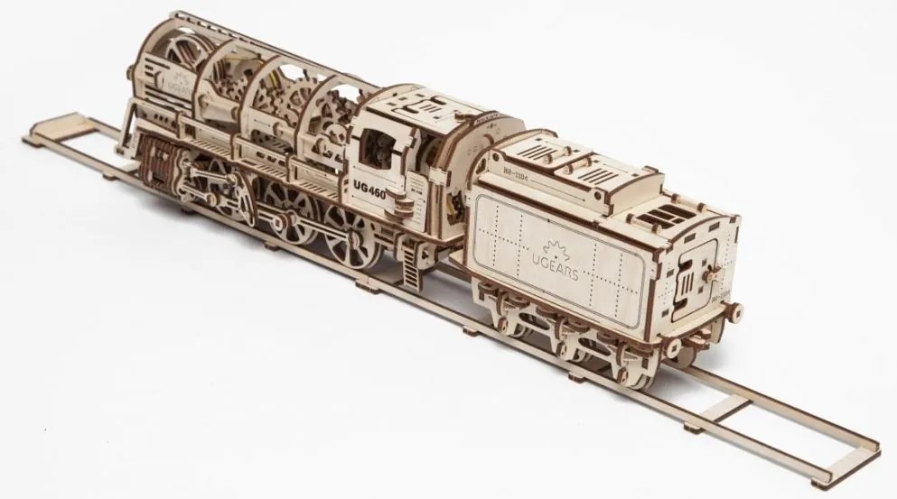 Ugears 3D puzzle Parní lokomotiva s vagónem 443 ks