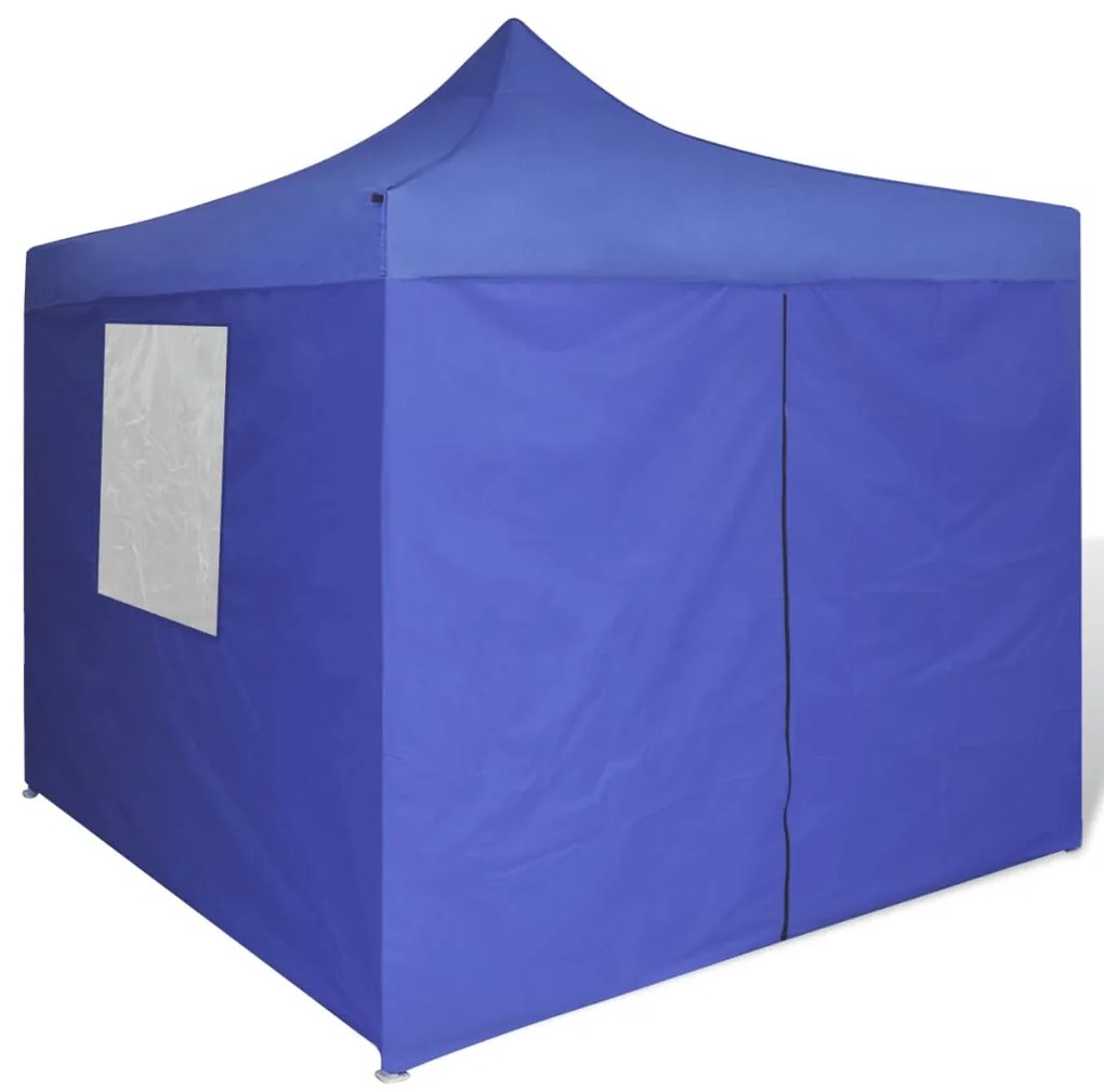 vidaXL Modrý skladací párty stan so 4 stenami 3 x 3 m