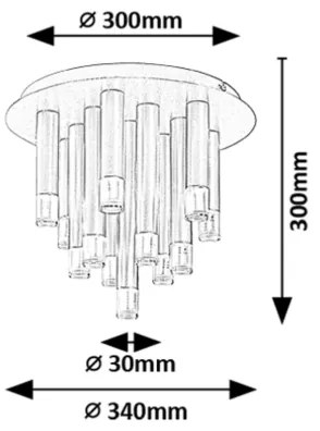Rabalux 71355 - Stropna svetilka RAMIRA 13xG9/5W/230V zlata