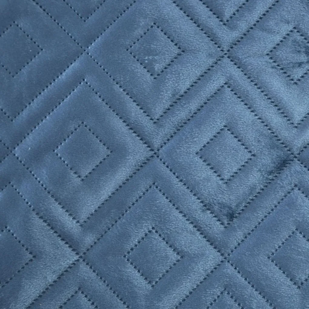 Tmavomodrý prešívaný prehoz na posteľ 220 x 240