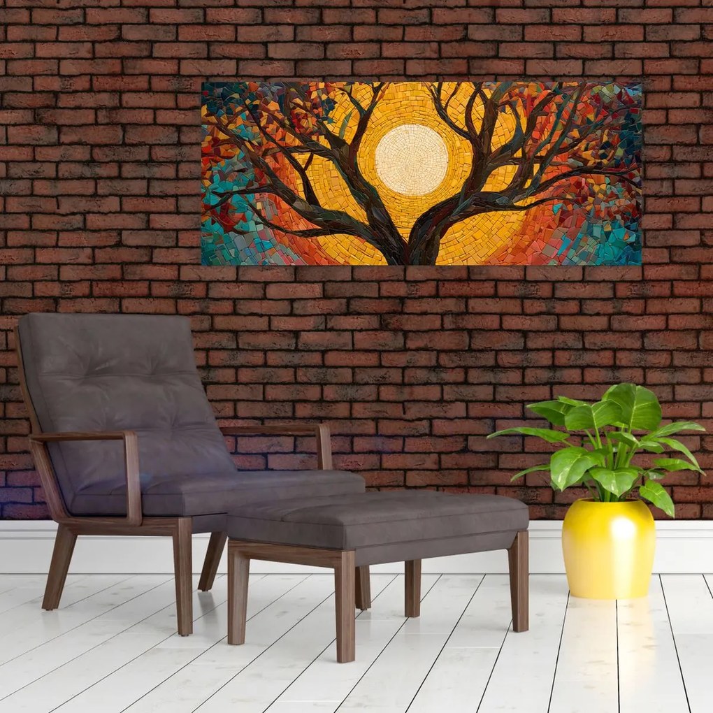 Obraz - Slnko v korune stromu života (120x50 cm)
