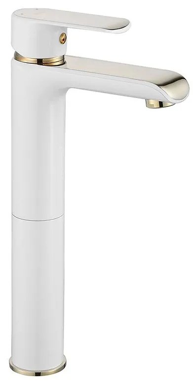 Umývadlová batéria vysoká Rea Bloom biela-zlatá