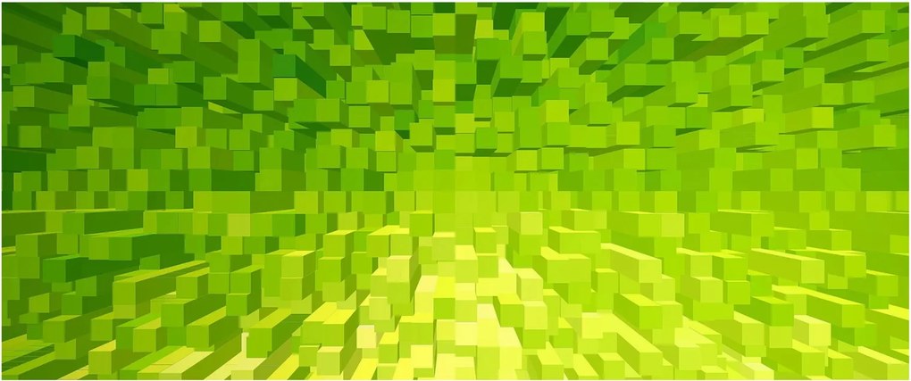 Obraz žltozelených kostičiek (120x50 cm)