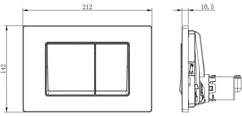 Mexen Fenix Air 10 XS, pneumatické dvojité tlačidlo na splachovanie, čierna matná, 6A1003