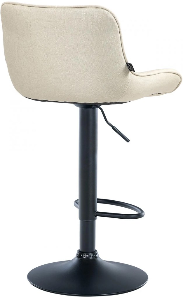 Design-Shop 2x Barová stolička Vonore - látka, čierny rám - Krémová