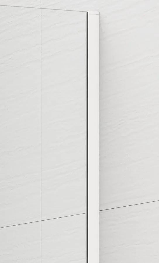 Polysan, ESCA WHITE MATT jednodielna sprchová zástena na inštaláciu k stene, sklo Flute, 1000 mm, ES1310-03