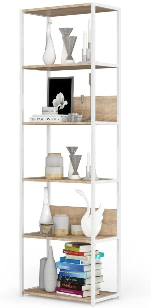 Regál LOFT 60 cm biely/dub sonoma