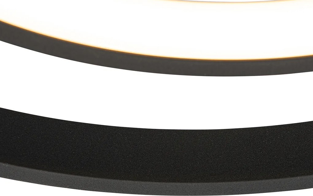 Stropný ventilátor čierny 46,5 cm vrátane LED s diaľkovým ovládaním - Kees