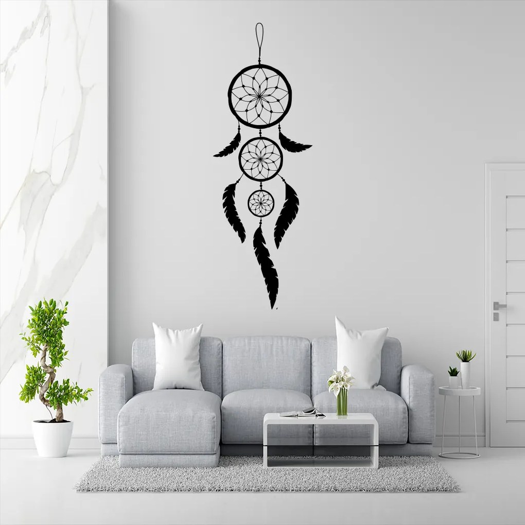 Veselá Stena Samolepka Indiánsky lapač snov Farba: modrá, Veľkosť: 100 x 35 cm