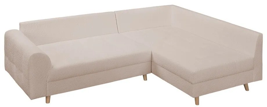Béžová rohová pohovka z textílie buklé (pravý roh) Ariella – Ropez