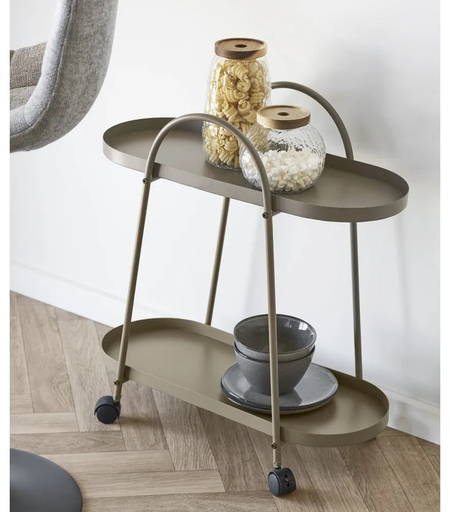 Kovový servírovací stolík na kolieskach 27,5x60 cm Empoli – House Nordic