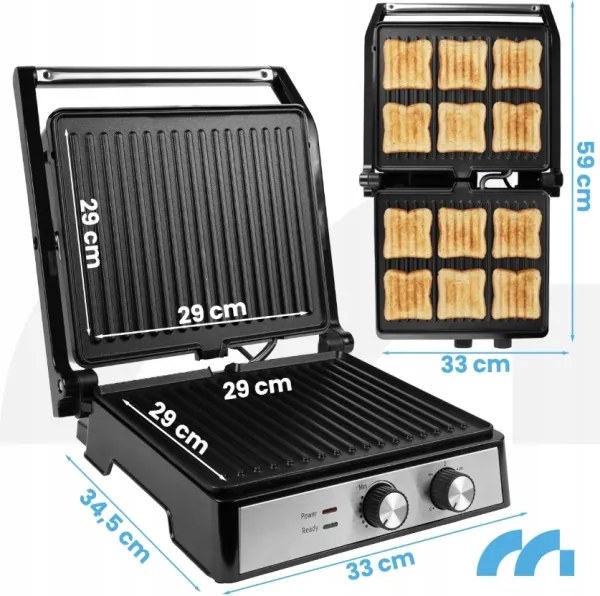 Elektrický kontaktný gril / sendvičovač XXL 4500W PANINI
