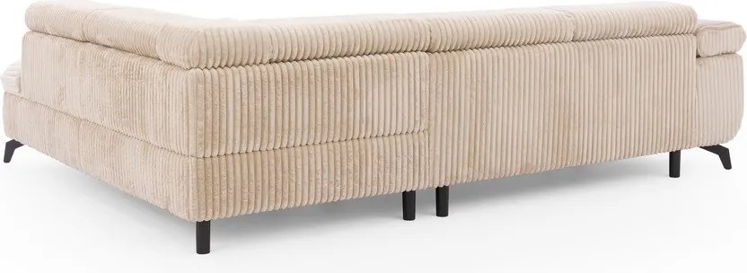 Béžová menčestrová rohová pohovka (pravý roh/do L) Marbeya – Ropez