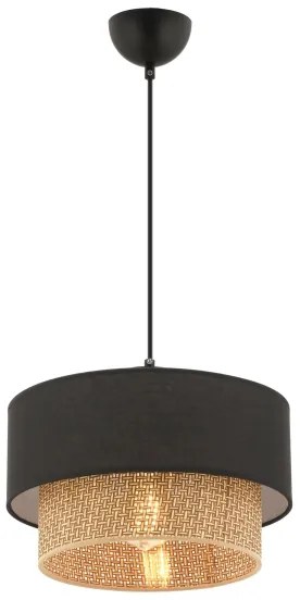 Luster na lanku ECHO 1xE27/60W/230V čierna/hnedá