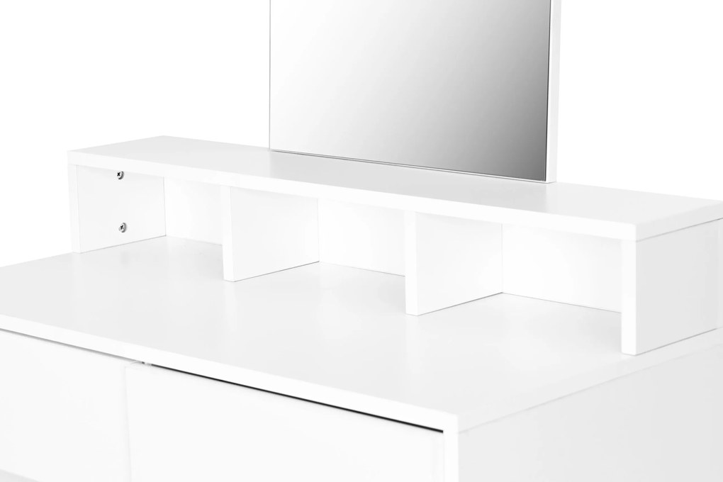ModernHome Veľký kozmetický toaletný stolík so zrkadlom a zásuvkou