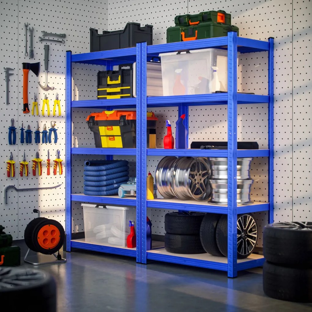 Regál s vysokou nosnosťou HEAVY, max. 875kg, 90x40x180cm, modrá Monzana