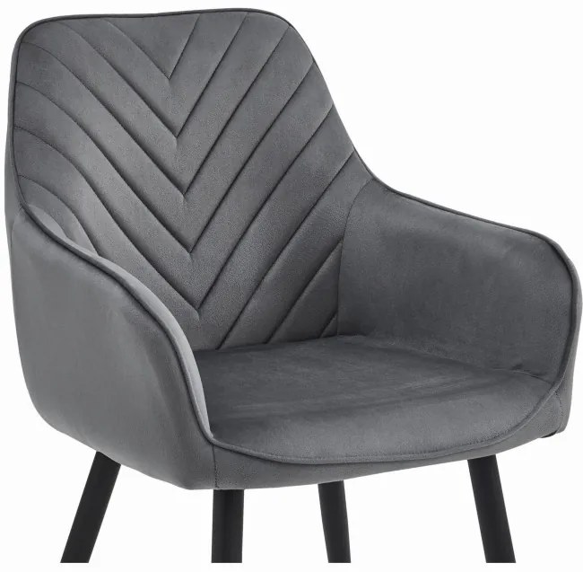 Jedálenská stolička NANA zamatová, tmavosivá (čierne nohy)