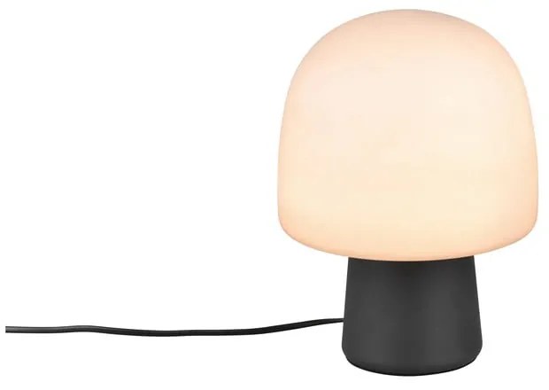 Čierno-biela stolová lampa so skleneným tienidlom (výška 27 cm) Steen – Trio